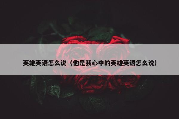 英雄英语怎么说（他是我心中的英雄英语怎么说）