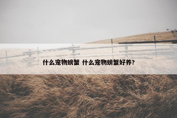 什么宠物螃蟹 什么宠物螃蟹好养?