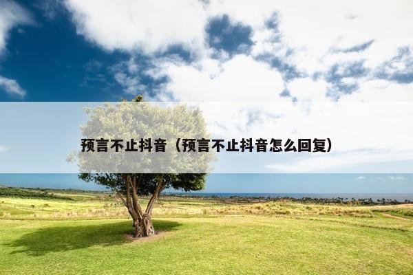 预言不止抖音（预言不止抖音怎么回复）