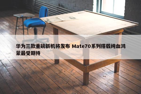 华为三款重磅新机将发布 Mate70系列搭载纯血鸿蒙最受期待