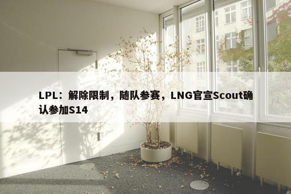 LPL：解除限制，随队参赛，LNG官宣Scout确认参加S14