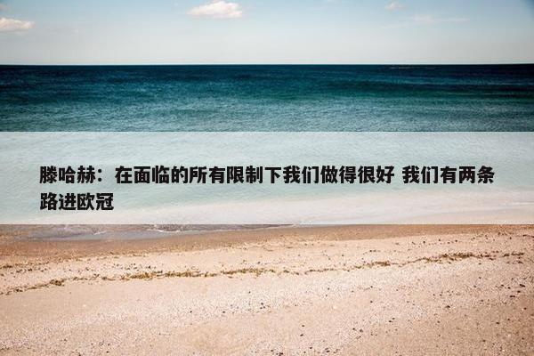 滕哈赫：在面临的所有限制下我们做得很好 我们有两条路进欧冠