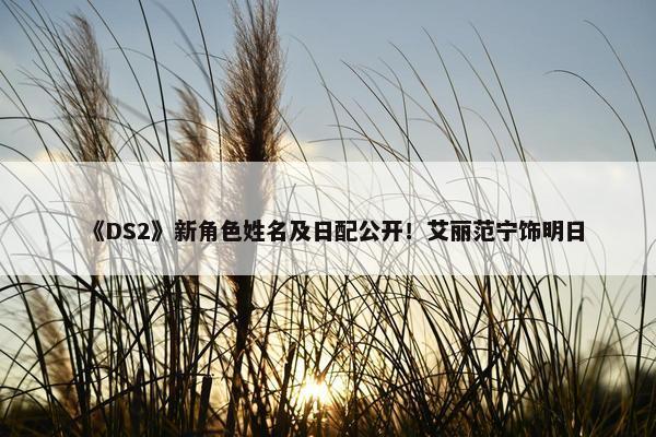 《DS2》新角色姓名及日配公开！艾丽范宁饰明日