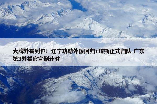 大牌外援到位！辽宁功勋外援回归+琼斯正式归队 广东第3外援官宣倒计时