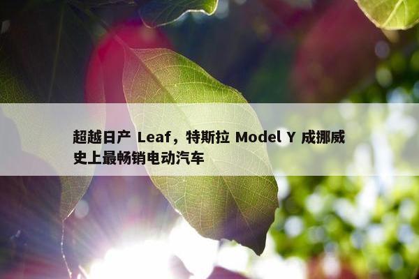 超越日产 Leaf，特斯拉 Model Y 成挪威史上最畅销电动汽车