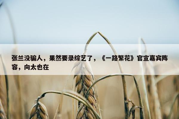 张兰没骗人，果然要录综艺了，《一路繁花》官宣嘉宾阵容，向太也在