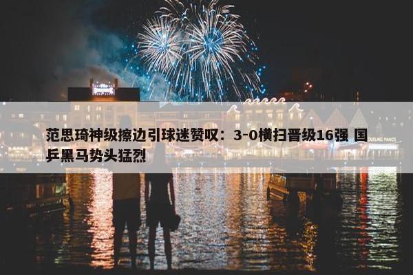 范思琦神级擦边引球迷赞叹：3-0横扫晋级16强 国乒黑马势头猛烈