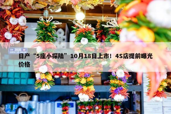 日产“5座小探陆”10月18日上市！4S店提前曝光价格