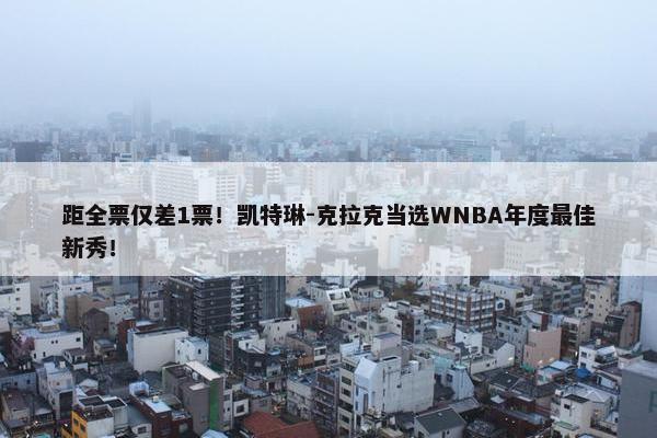 距全票仅差1票！凯特琳-克拉克当选WNBA年度最佳新秀！