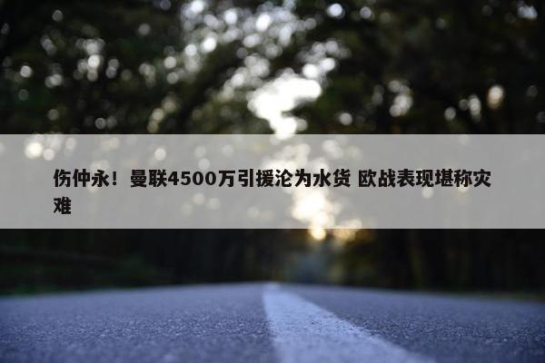 伤仲永！曼联4500万引援沦为水货 欧战表现堪称灾难