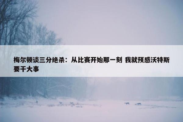 梅尔顿谈三分绝杀：从比赛开始那一刻 我就预感沃特斯要干大事