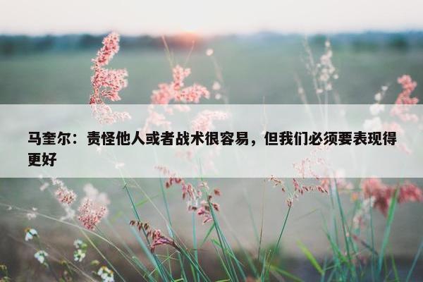 马奎尔：责怪他人或者战术很容易，但我们必须要表现得更好