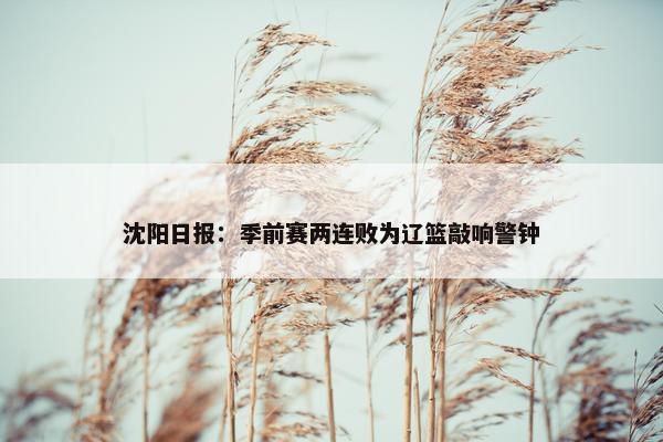 沈阳日报：季前赛两连败为辽篮敲响警钟