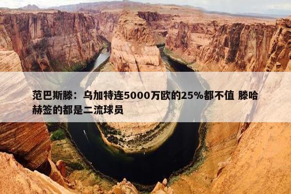 范巴斯滕：乌加特连5000万欧的25%都不值 滕哈赫签的都是二流球员