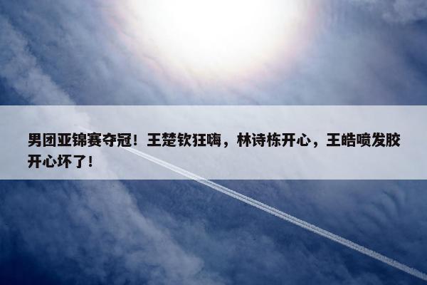 男团亚锦赛夺冠！王楚钦狂嗨，林诗栋开心，王皓喷发胶开心坏了！