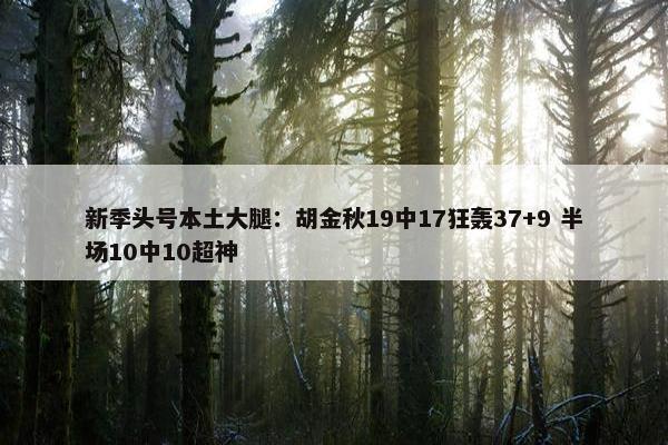 新季头号本土大腿：胡金秋19中17狂轰37+9 半场10中10超神