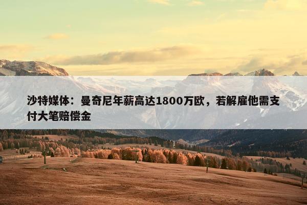 沙特媒体：曼奇尼年薪高达1800万欧，若解雇他需支付大笔赔偿金