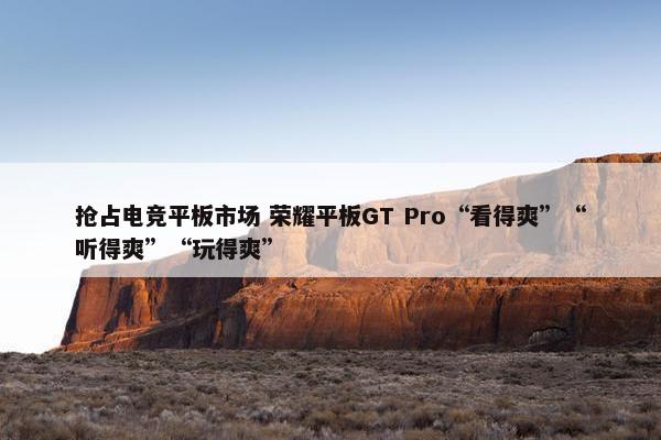 抢占电竞平板市场 荣耀平板GT Pro“看得爽”“听得爽”“玩得爽”