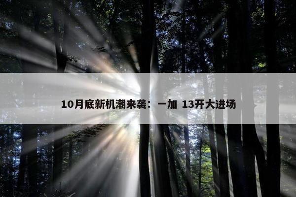 10月底新机潮来袭：一加 13开大进场