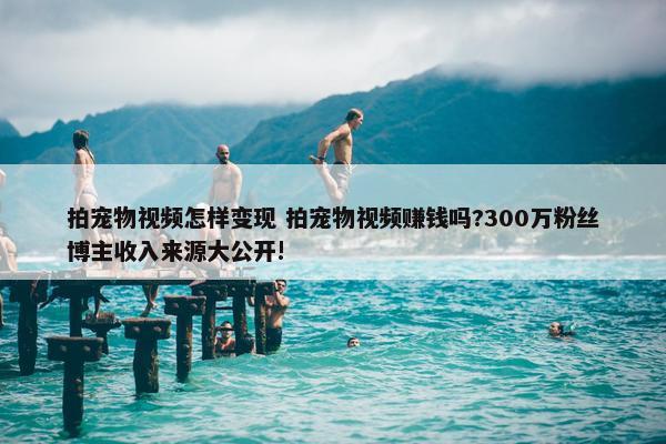 拍宠物视频怎样变现 拍宠物视频赚钱吗?300万粉丝博主收入来源大公开!