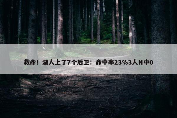 救命！湖人上了7个后卫：命中率23%3人N中0