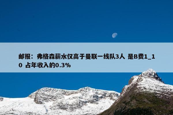 邮报：弗格森薪水仅高于曼联一线队3人 是B费1_10 占年收入的0.3%