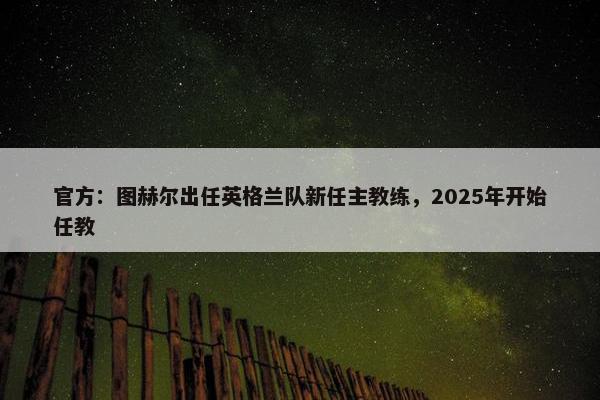 官方：图赫尔出任英格兰队新任主教练，2025年开始任教