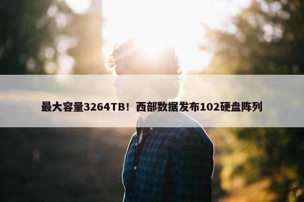 最大容量3264TB！西部数据发布102硬盘阵列