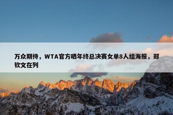 万众期待，WTA官方晒年终总决赛女单8人组海报，郑钦文在列