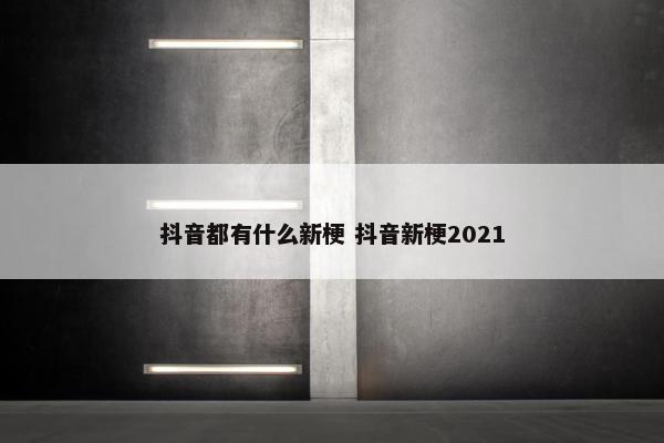 抖音都有什么新梗 抖音新梗2021