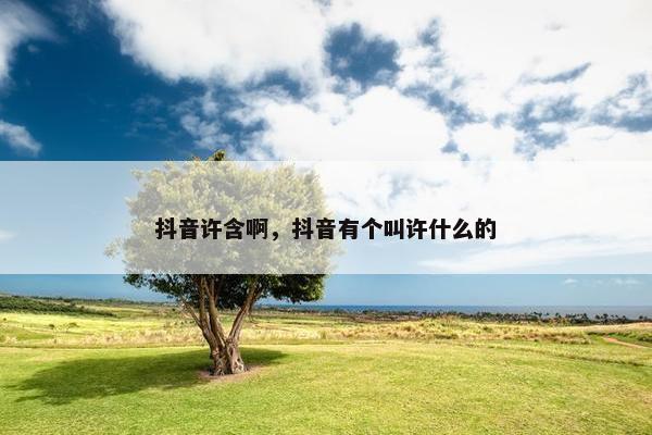 抖音许含啊，抖音有个叫许什么的