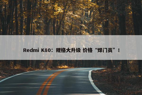 Redmi K80：规格大升级 价格“焊门员”！