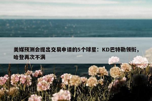 美媒预测会提出交易申请的5个球星：KD巴特勒领衔，哈登再次不满