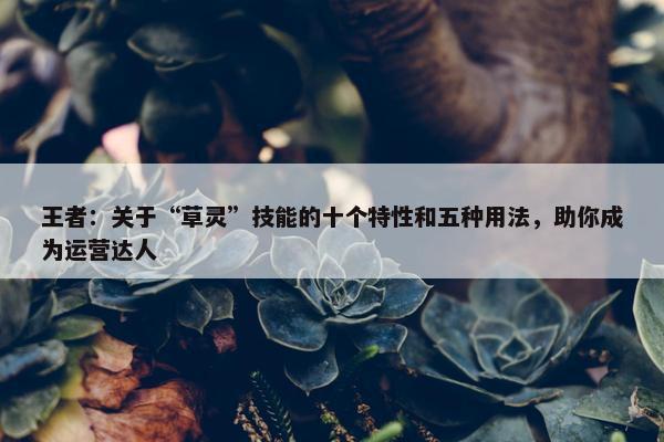 王者：关于“草灵”技能的十个特性和五种用法，助你成为运营达人