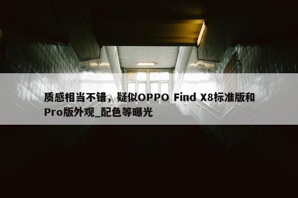 质感相当不错，疑似OPPO Find X8标准版和Pro版外观_配色等曝光