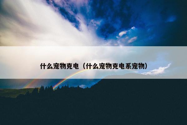 什么宠物克电（什么宠物克电系宠物）