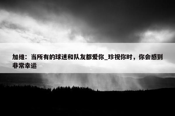 加维：当所有的球迷和队友都爱你_珍视你时，你会感到非常幸运