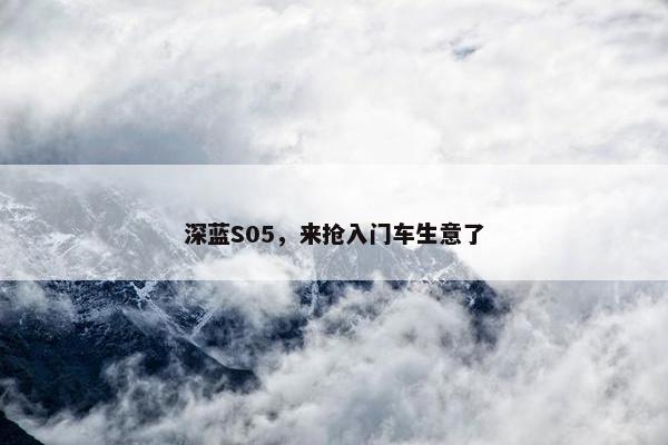 深蓝S05，来抢入门车生意了