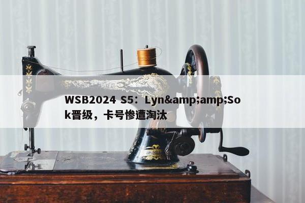 WSB2024 S5：Lyn&amp;Sok晋级，卡号惨遭淘汰