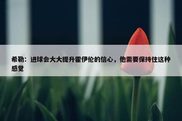 希勒：进球会大大提升霍伊伦的信心，他需要保持住这种感觉