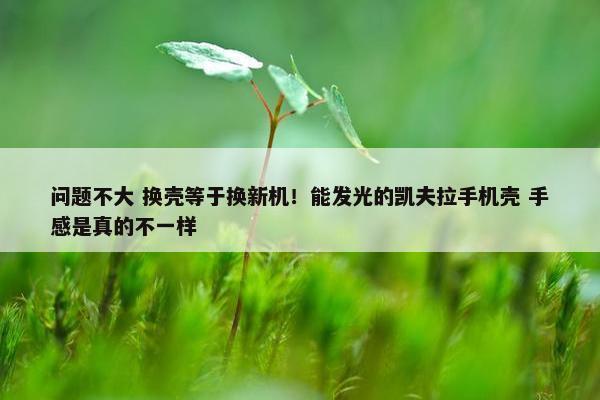 问题不大 换壳等于换新机！能发光的凯夫拉手机壳 手感是真的不一样