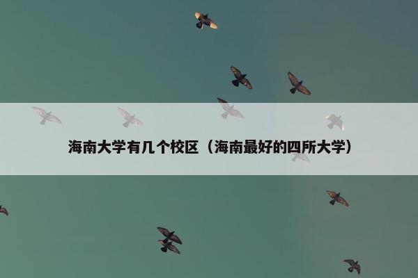 海南大学有几个校区（海南最好的四所大学）