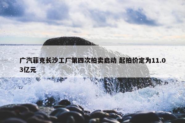 广汽菲克长沙工厂第四次拍卖启动 起拍价定为11.03亿元