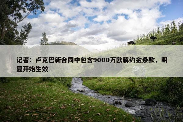 记者：卢克巴新合同中包含9000万欧解约金条款，明夏开始生效