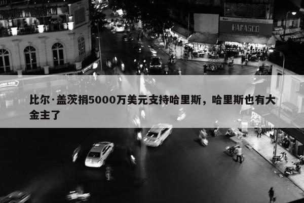 比尔·盖茨捐5000万美元支持哈里斯，哈里斯也有大金主了