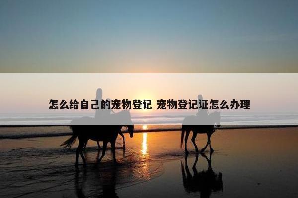 怎么给自己的宠物登记 宠物登记证怎么办理