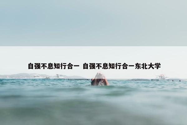 自强不息知行合一 自强不息知行合一东北大学