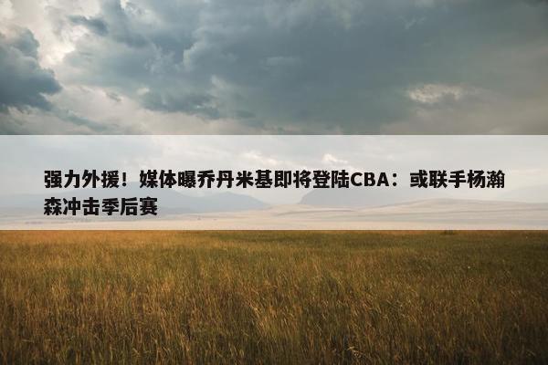 强力外援！媒体曝乔丹米基即将登陆CBA：或联手杨瀚森冲击季后赛