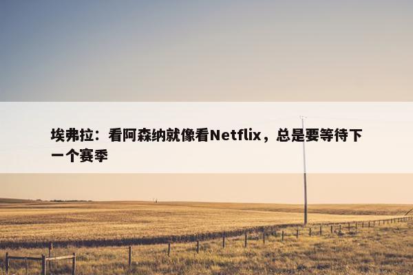 埃弗拉：看阿森纳就像看Netflix，总是要等待下一个赛季